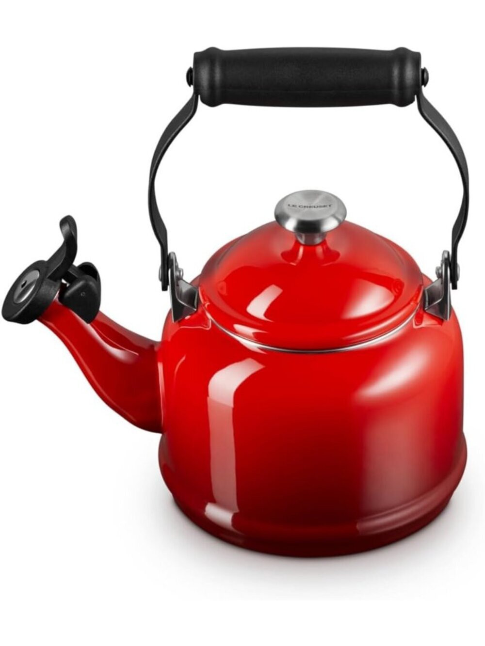 Cerise Red Enamel Steel Demi Teakettle 1.25QT Stainless steel Pot For Kitchen